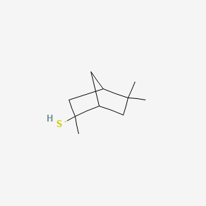 molecular formula C10H18S B13795211 2-Norbornanethiol, 2,5,5-trimethyl- CAS No. 74039-12-6