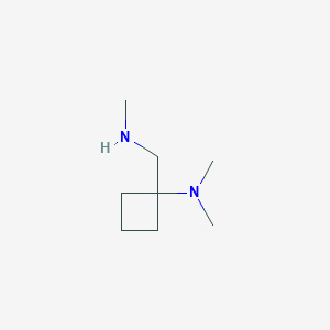 molecular formula C8H18N2 B1379522 N,N-dimethyl-1-[(methylamino)methyl]cyclobutan-1-amine CAS No. 1601882-21-6
