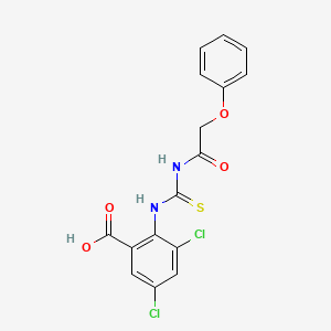 3,5-Dichloro-2-[[[(phenoxyacetyl)amino]thioxomethyl]amino]-benzoic acid