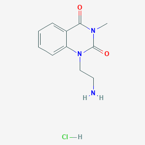 molecular formula C11H14ClN3O2 B1379524 1-(2-氨基乙基)-3-甲基喹唑啉-2,4(1H,3H)-二酮盐酸盐 CAS No. 1211465-14-3