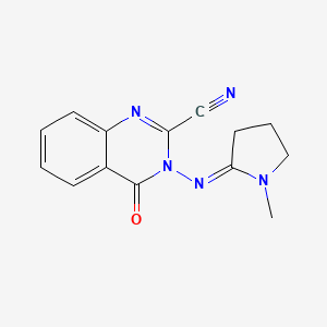 3,4-Dihydro-3-((1-methyl-2-pyrrolidinylidene)amino)-4-oxo-2-quinazolinecarbonitrile