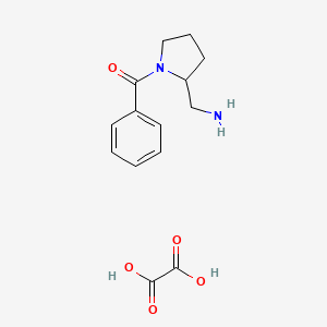 molecular formula C14H18N2O5 B1379526 [(1-Benzoylpyrrolidin-2-yl)methyl]amine oxalate CAS No. 1982950-34-4