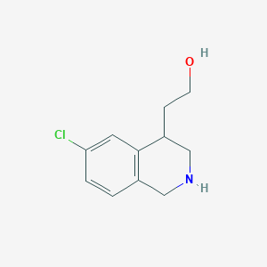 molecular formula C11H14ClNO B13795260 2-(6-Chloro-1,2,3,4-tetrahydroisoquinolin-4-YL)ethanol 