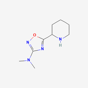 molecular formula C9H16N4O B1379528 N,N-dimethyl-5-(piperidin-2-yl)-1,2,4-oxadiazol-3-amine CAS No. 1597268-45-5