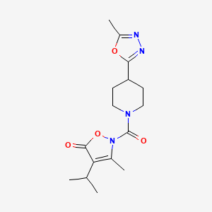 4-isopropyl-3-methyl-2-(4-(5-methyl-1,3,4-oxadiazol-2-yl)piperidine-1-carbonyl)isoxazol-5(2H)-one