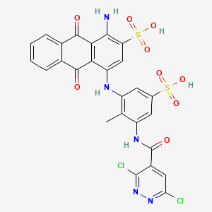 2-Anthracenesulfonic acid, 1-amino-4-[[3-[[(3,6-dichloro-4-pyridazinyl)carbonyl]amino]-2-methyl-5-sulfophenyl]amino]-9,10-dihydro-9,10-dioxo-