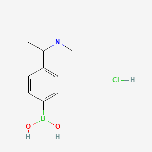 molecular formula C10H17BClNO2 B1379532 (4-(1-(Dimethylamino)ethyl)phenyl)boronic acid hydrochloride CAS No. 1704069-14-6