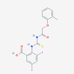 3,5-Diiodo-2-[[2-(2-methylphenoxy)acetyl]carbamothioylamino]benzoic acid