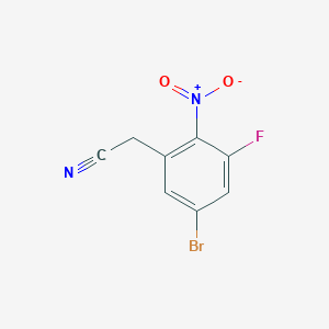 molecular formula C8H4BrFN2O2 B1379539 2-(5-Bromo-3-fluoro-2-nitrophenyl)acetonitrile CAS No. 1807211-69-3