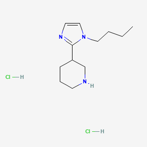 molecular formula C12H23Cl2N3 B1379540 3-(1-butyl-1H-imidazol-2-yl)piperidine dihydrochloride CAS No. 1824283-90-0