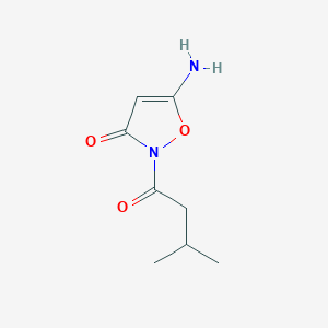 molecular formula C8H12N2O3 B1379546 5-amino-2-(3-methylbutanoyl)isoxazol-3(2H)-one CAS No. 1573547-55-3