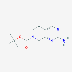 molecular formula C12H18N4O2 B1379550 tert-Butyl 2-amino-5,6-dihydropyrido[3,4-d]pyrimidine-7(8H)-carboxylate CAS No. 1395079-01-2