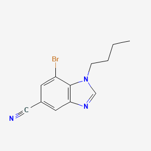 molecular formula C12H12BrN3 B1379554 7-溴-1-丁基-1,3-苯并二唑-5-碳腈 CAS No. 1437794-68-7