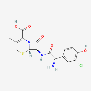 (6R,7R)-7-[[(2S)-2-amino-2-(3-chloro-4-hydroxyphenyl)acetyl]amino]-3-methyl-8-oxo-5-thia-1-azabicyclo[4.2.0]oct-2-ene-2-carboxylic acid