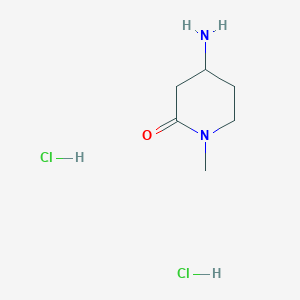 molecular formula C6H14Cl2N2O B1379555 4-氨基-1-甲基哌啶-2-酮二盐酸盐 CAS No. 1797374-82-3