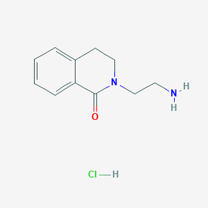 molecular formula C11H15ClN2O B1379556 2-(2-Aminoethyl)-1,2,3,4-tetrahydroisoquinolin-1-one hydrochloride CAS No. 1797214-87-9