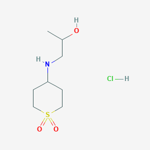 B1379557 4-[(2-Hydroxypropyl)amino]-1lambda6-thiane-1,1-dione hydrochloride CAS No. 1797268-23-5