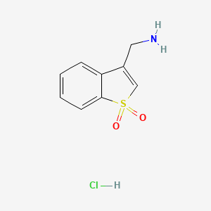 molecular formula C9H10ClNO2S B1379564 3-(Aminomethyl)-1lambda6-benzothiophene-1,1-dione hydrochloride CAS No. 1797215-10-1