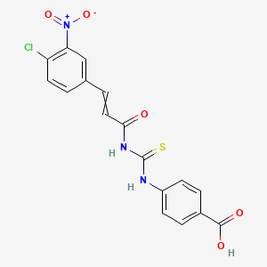 4-[3-(4-Chloro-3-nitrophenyl)prop-2-enoylcarbamothioylamino]benzoic acid