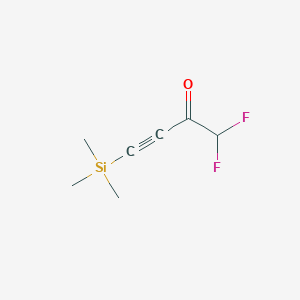 molecular formula C7H10F2OSi B1379568 1,1-Difluoro-4-(trimethylsilyl)-3-butyne-2-one CAS No. 1657067-34-9