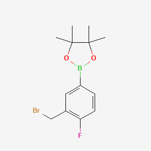 molecular formula C13H17BBrFO2 B1379571 3-溴甲基-4-氟苯基硼酸频哪醇酯 CAS No. 1544739-25-4