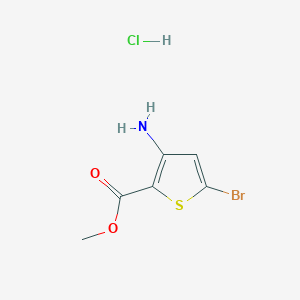 molecular formula C6H7BrClNO2S B1379572 3-Amino-5-bromo-thiophene-2-carboxylic acid methyl ester hydrochloride CAS No. 1820607-06-4