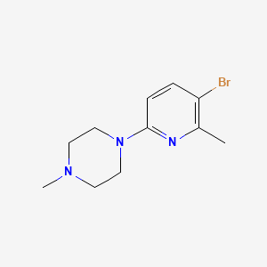 molecular formula C11H16BrN3 B1379576 1-(5-溴-6-甲基吡啶-2-基)-4-甲基哌嗪 CAS No. 1454301-28-0