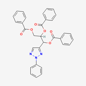 molecular formula C32H25N3O6 B13795776 [2,3-Dibenzoyloxy-3-(2-phenyltriazol-4-yl)propyl] benzoate CAS No. 7599-19-1