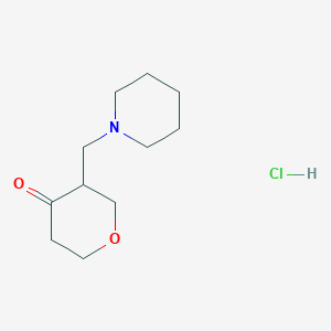 molecular formula C11H20ClNO2 B1379579 3-(Piperidin-1-ylmethyl)oxan-4-one hydrochloride CAS No. 112776-03-1