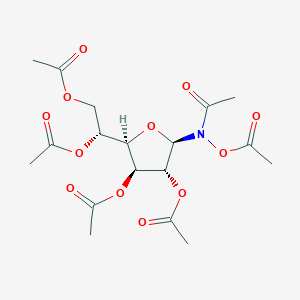 molecular formula C18H25NO12 B13795809 Acetamide,N-(acetyloxy)-N-(2,3,5,6-tetra-O-acetyl-SS-D-glucofuranosyl)- CAS No. 85339-20-4