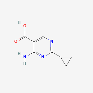 molecular formula C8H9N3O2 B1379581 4-氨基-2-环丙基嘧啶-5-羧酸 CAS No. 1603463-40-6