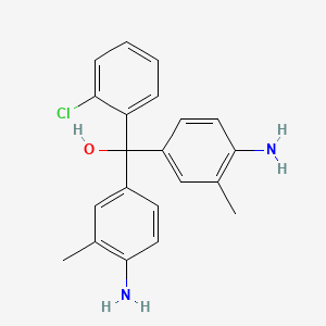 molecular formula C21H21ClN2O B13795826 Benzenemethanol, 4-amino-alpha-(4-amino-3-methylphenyl)-alpha-(2-chlorophenyl)-3-methyl- CAS No. 64346-28-7