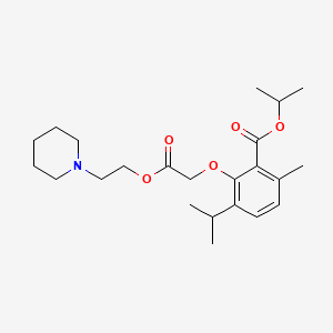 molecular formula C23H35NO5 B13795929 Acetic acid, (2-isopropoxycarbonyl-6-isopropyl-3-methylphenoxy)-, 2-piperidinoethyl ester CAS No. 53206-78-3