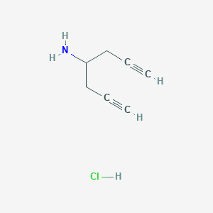 molecular formula C7H10ClN B1379596 庚-1,6-二炔-4-胺盐酸盐 CAS No. 1803605-36-8