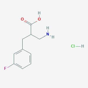 molecular formula C10H13ClFNO2 B1379598 3-氨基-2-[(3-氟苯基)甲基]丙酸盐酸盐 CAS No. 1803606-03-2
