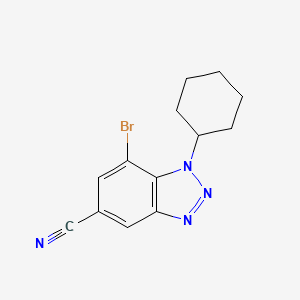 molecular formula C13H13BrN4 B1379602 7-溴-1-环己基-1,2,3-苯并三唑-5-碳腈 CAS No. 1426958-38-4