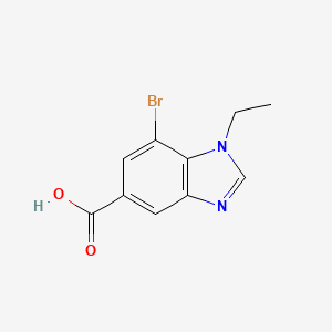 molecular formula C10H9BrN2O2 B1379604 7-溴-1-乙基-1,3-苯并二唑-5-羧酸 CAS No. 1437795-17-9
