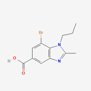 molecular formula C12H13BrN2O2 B1379605 7-Bromo-2-methyl-1-propyl-1,3-benzodiazole-5-carboxylic acid CAS No. 1437794-80-3