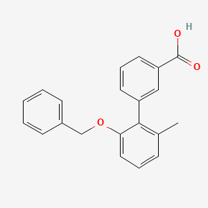 molecular formula C21H18O3 B1379608 2-苄氧基-6-甲基联苯-3'-羧酸 CAS No. 1420800-42-5