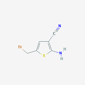 molecular formula C6H5BrN2S B13796084 2-Amino-5-(bromomethyl)thiophene-3-carbonitrile 