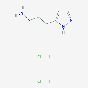molecular formula C6H13Cl2N3 B1379613 3-(1H-吡唑-3-基)丙-1-胺二盐酸盐 CAS No. 1803605-43-7
