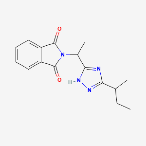 molecular formula C16H18N4O2 B1379614 2-{1-[3-(丁-2-基)-1H-1,2,4-三唑-5-基]乙基}-2,3-二氢-1H-异吲哚-1,3-二酮 CAS No. 1803596-07-7