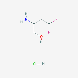 molecular formula C4H10ClF2NO B1379616 2-氨基-4,4-二氟丁醇盐酸盐 CAS No. 1803584-18-0