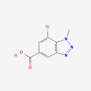 molecular formula C8H6BrN3O2 B1379619 7-Bromo-1-methyl-1,2,3-benzotriazole-5-carboxylic acid CAS No. 1420800-38-9