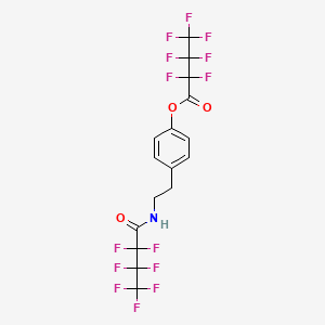 molecular formula C16H9F14NO3 B13796240 Butanoic acid, heptafluoro-, 4-[2-[(2,2,3,3,4,4,4-heptafluoro-1-oxobutyl)amino]ethyl]phenyl ester CAS No. 55521-08-9