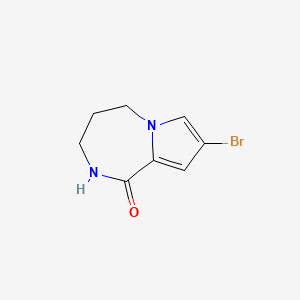 molecular formula C8H9BrN2O B1379625 8-bromo-1H,2H,3H,4H,5H-pyrrolo[1,2-a][1,4]diazepin-1-one CAS No. 1379343-79-9
