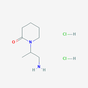 molecular formula C8H18Cl2N2O B1379626 1-(1-Aminopropan-2-yl)piperidin-2-one dihydrochloride CAS No. 1803593-12-5