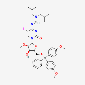 N'-[1-[(2R,3R,4R,5R)-5-[[bis(4-methoxyphenyl)-phenylmethoxy]methyl]-4-hydroxy-3-methoxyoxolan-2-yl]-5-iodo-2-oxopyrimidin-4-yl]-N,N-bis(2-methylpropyl)methanimidamide