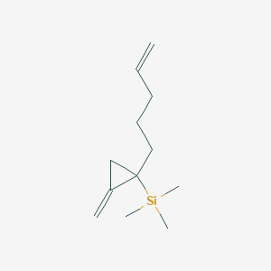 molecular formula C12H22Si B13796274 Trimethyl[2-methylene-1-(4-pentenyl)cyclopropyl]silane CAS No. 97778-15-9