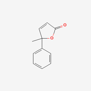 molecular formula C11H10O2 B13796299 2(5H)-Furanone, 5-methyl-5-phenyl- CAS No. 53774-21-3